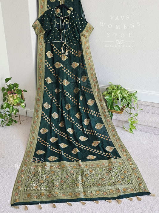 Pure Khaddi Viscose Georgette Designer Saree - Blouse