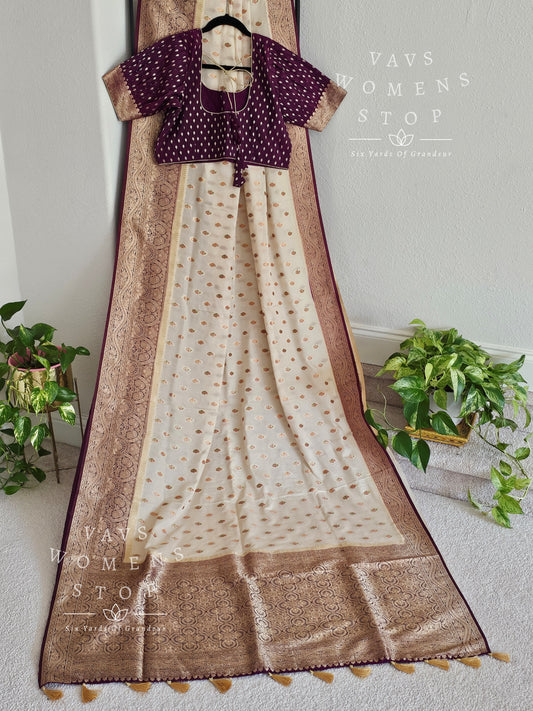 Classy Semi Benarasi Warm Fancy Silk Saree - Blouse