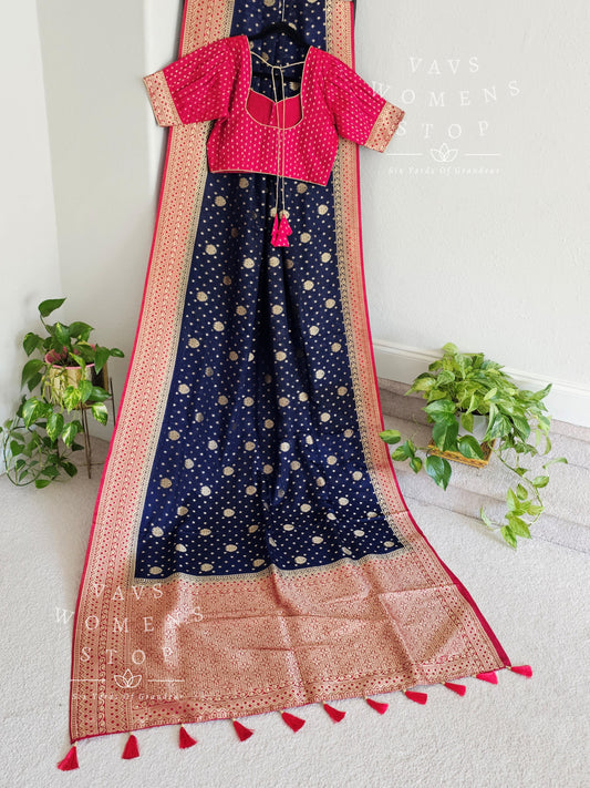 Classy Semi Benarasi Warm Fancy Silk Saree - Blouse