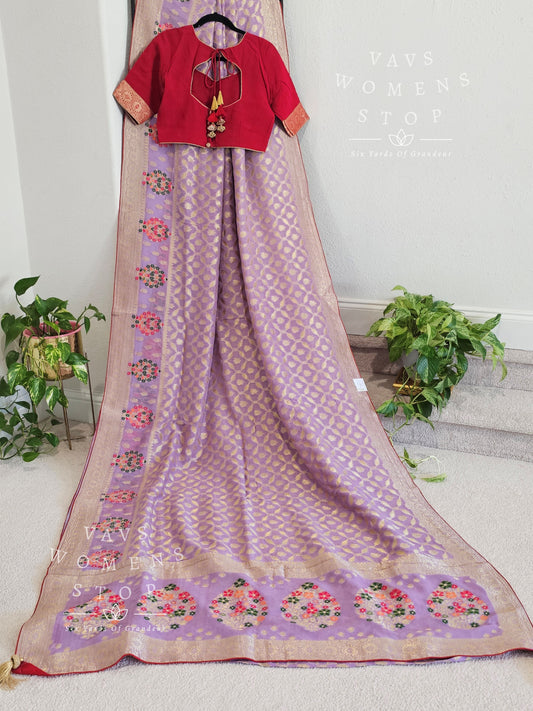 Benarasi Pure khaddi Georgette Powerloom Saree - Blouse