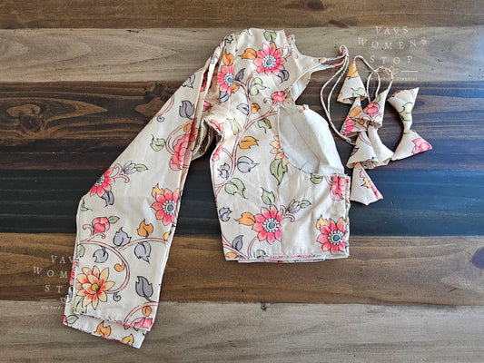 Kalamkari Soft Tussar Silk Cotton Full Sleeves Blouse