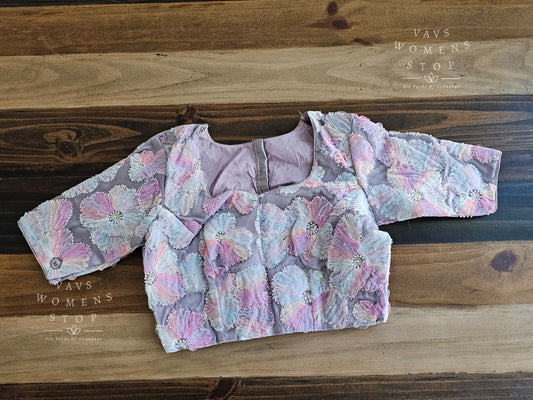 Exclusive Designer Net Sleeves Blouse