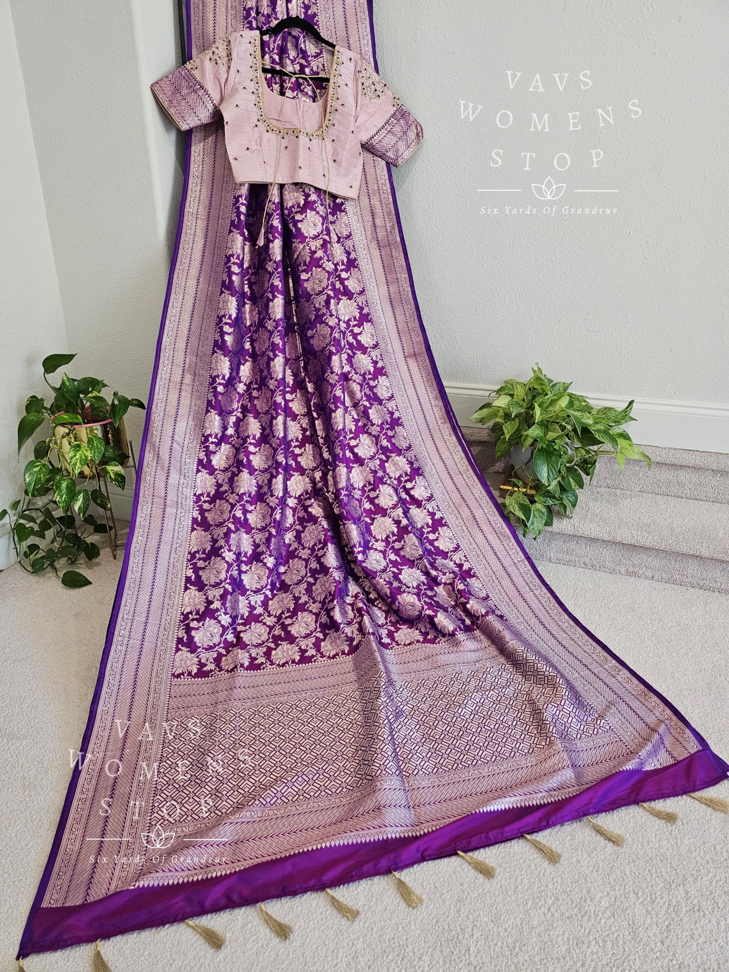 Pure Benarasi Katan Silk All Over Designer Saree - Pure Rawsilk Maggam Blouse