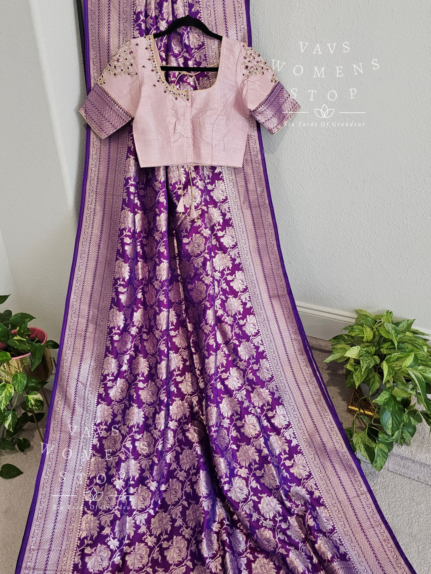 Pure Benarasi Katan Silk All Over Designer Saree - Pure Rawsilk Maggam Blouse