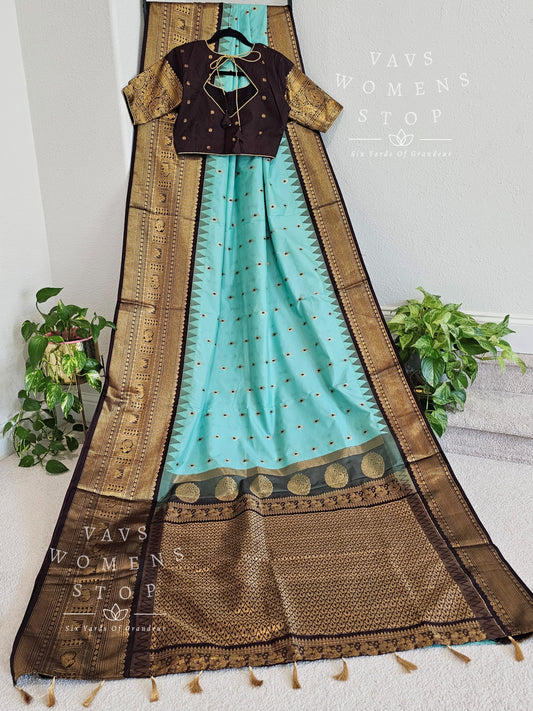 Semi Gadwal Silk Saree - Blouse