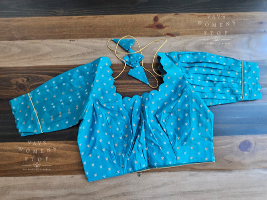 Benarasi Silk Puff Sleeves Blouse