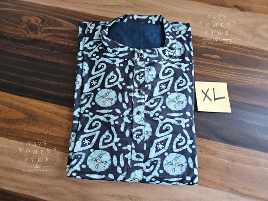 Men's Tussar Silk Block Print Kurta