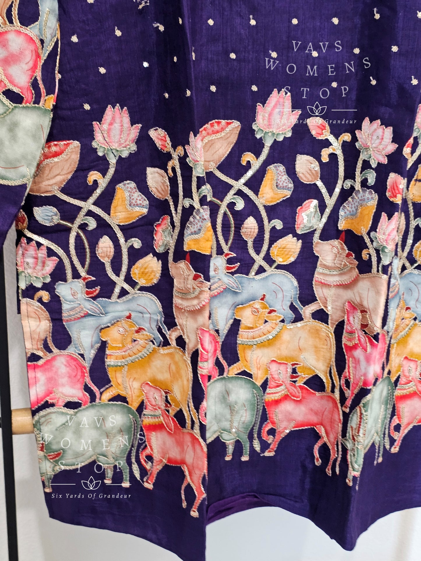 Men's Chinon Crepe Silk Pichwai Print Kurta