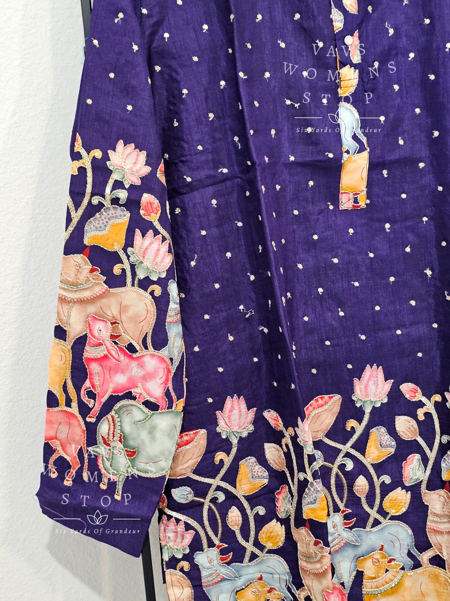 Men's Chinon Crepe Silk Pichwai Print Kurta