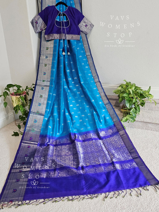 Kuppadam Mangalagiri Pattu Silk Cotton Saree -  Blouse