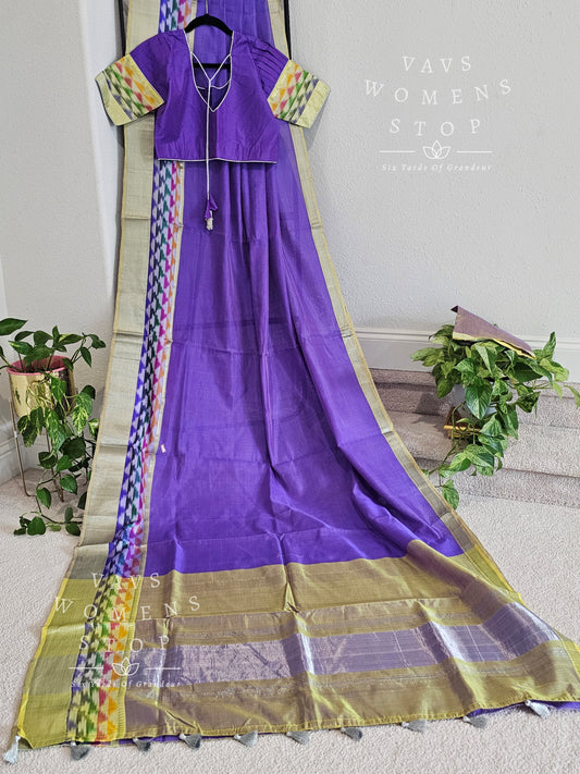 Mangalagiri Pattu Pochampally Border Saree - Blouse