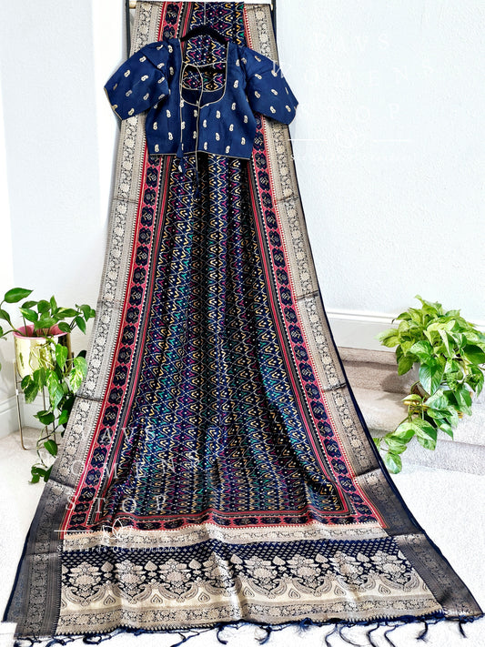 Munga Crepe Silk Kalamkari Digital Print Saree - Blouse