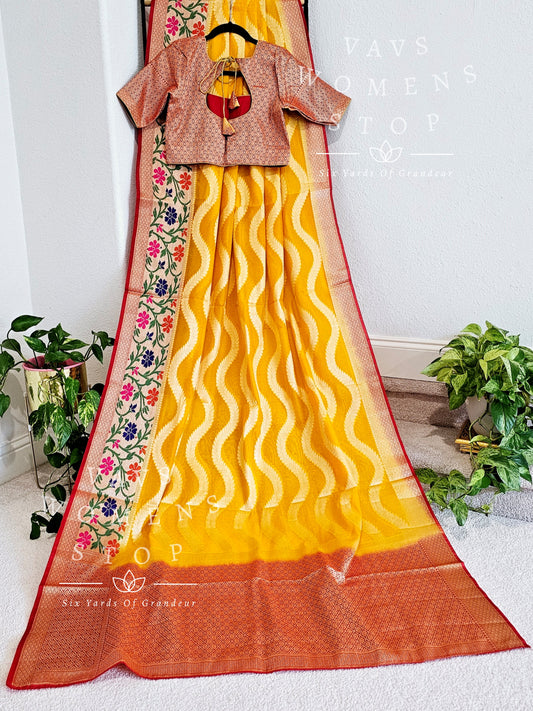 Semi Warm Organza Saree - Blouse