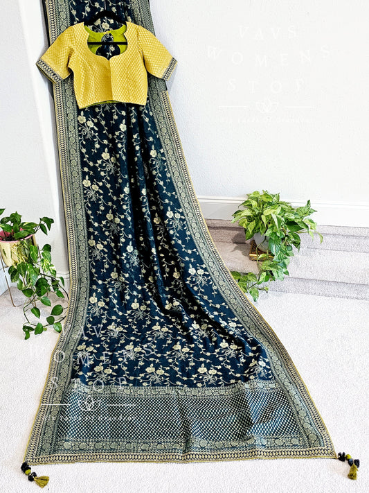 Pure khaddi Soft Georgette Silk Saree - Blouse