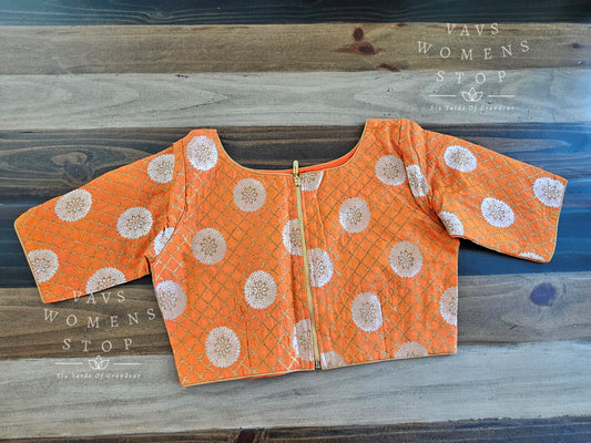 Orange Benarasi Blouse