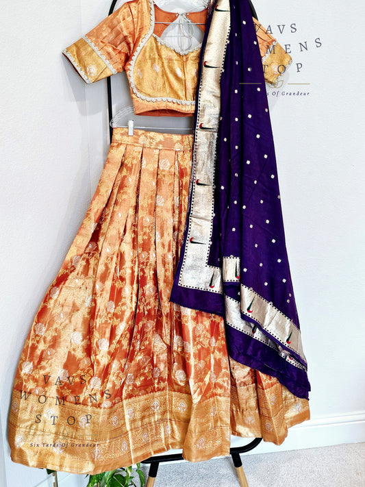 Kanchi Silk Tissue Traditional Half Saree Set
