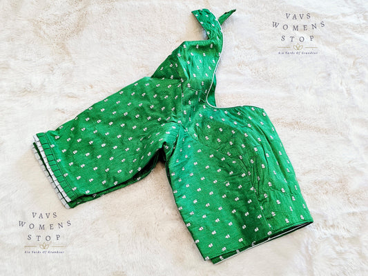 Green Shade Rawsilk Blouse