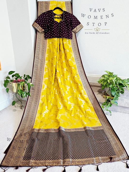 Viscose Benarasi Crepe Silk Saree - Blouse
