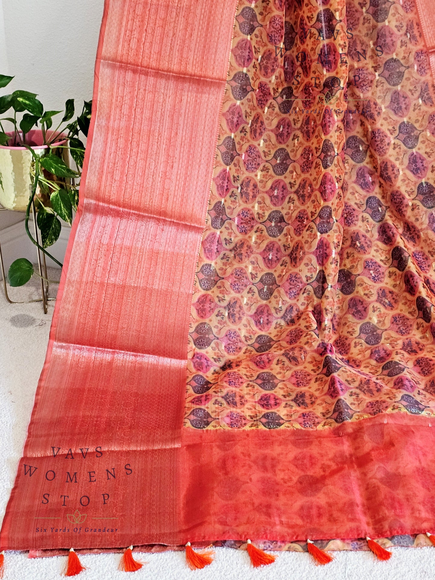 Fancy Semi Organza Patola Design Saree