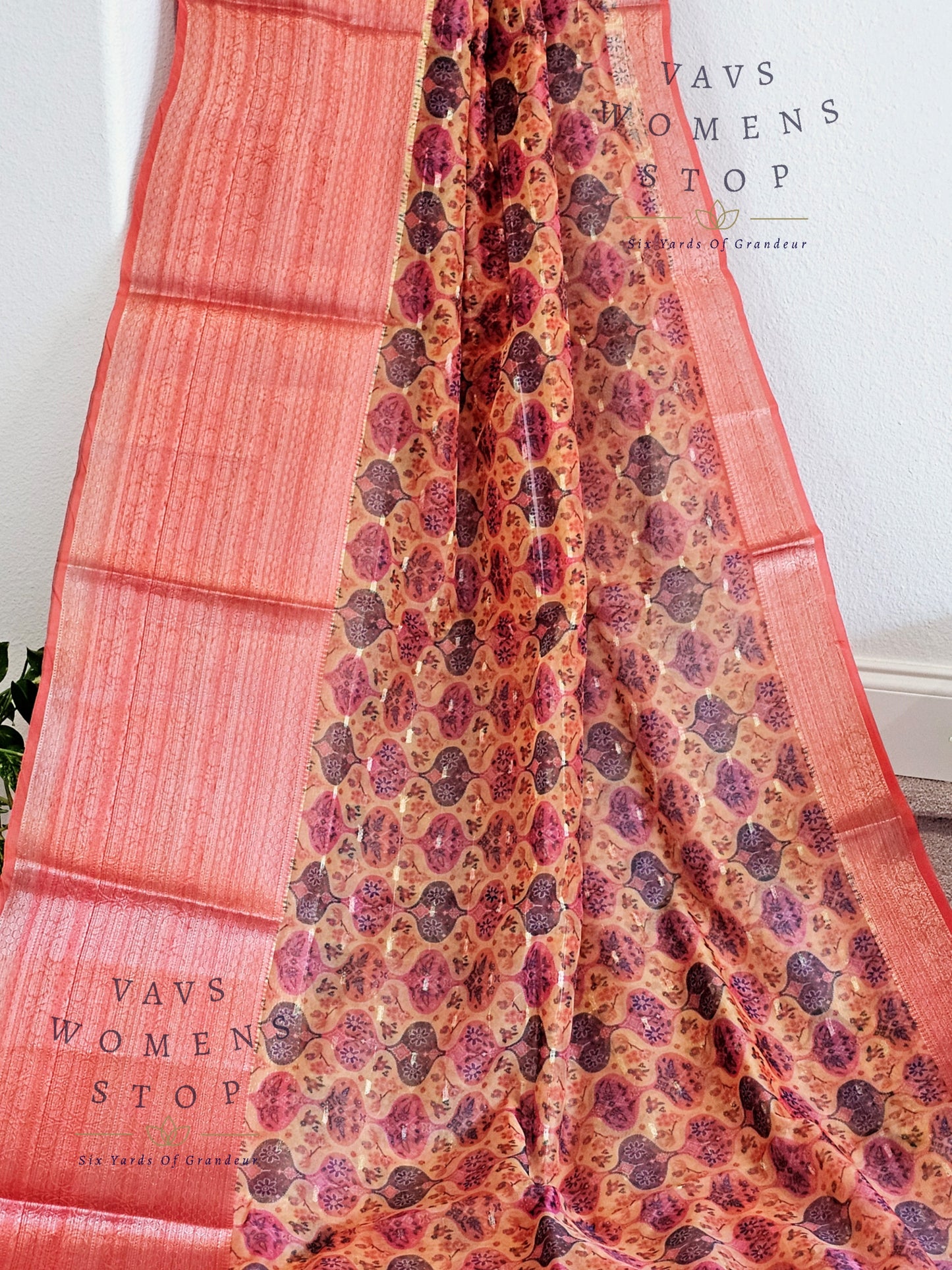 Fancy Semi Organza Patola Design Saree