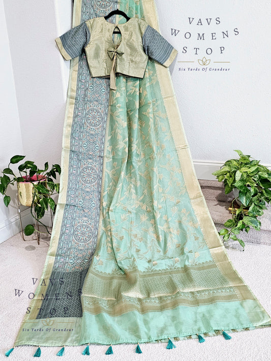 Semi Warm Organza Saree - Blouse
