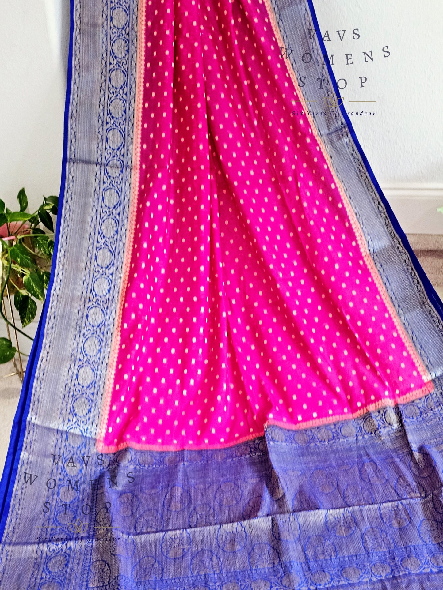 Semi Georgette Silk Cotton Saree - Blouse