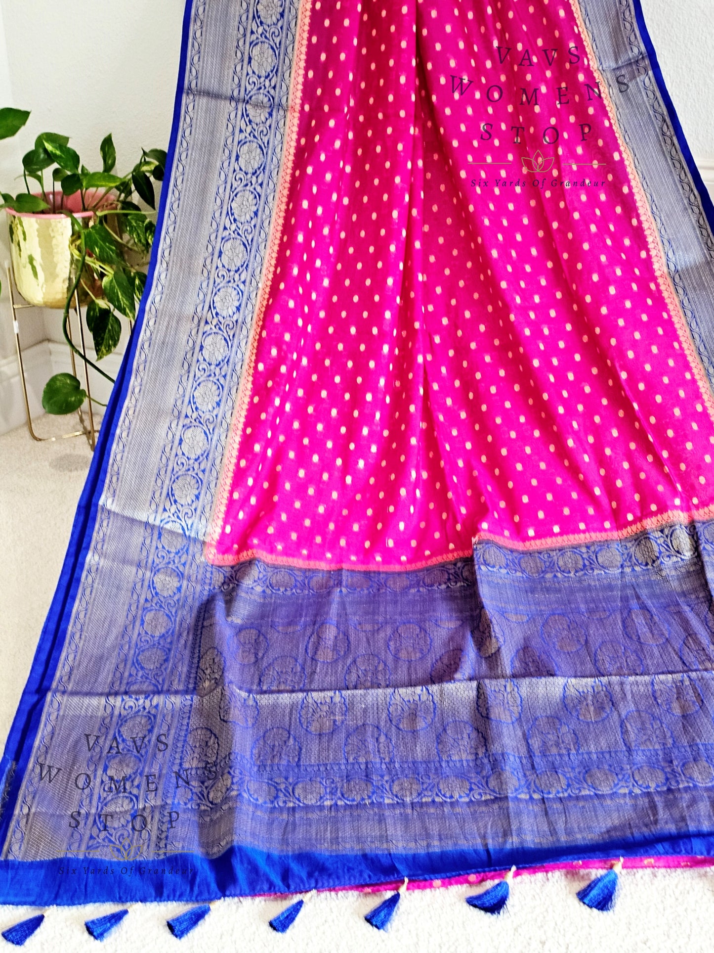 Semi Georgette Silk Cotton Saree - Blouse