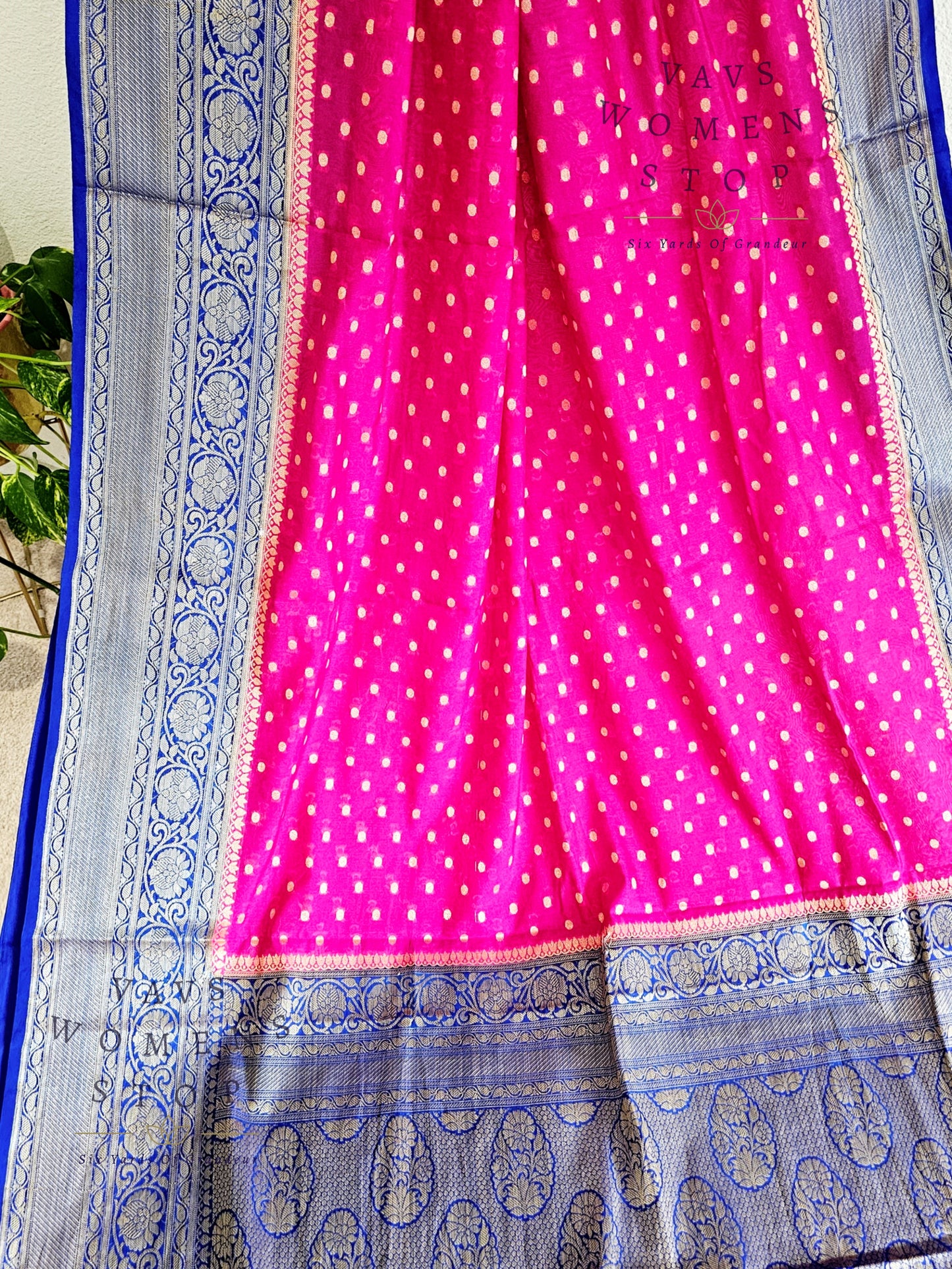 Semi Georgette Silk Cotton Saree - Blouse