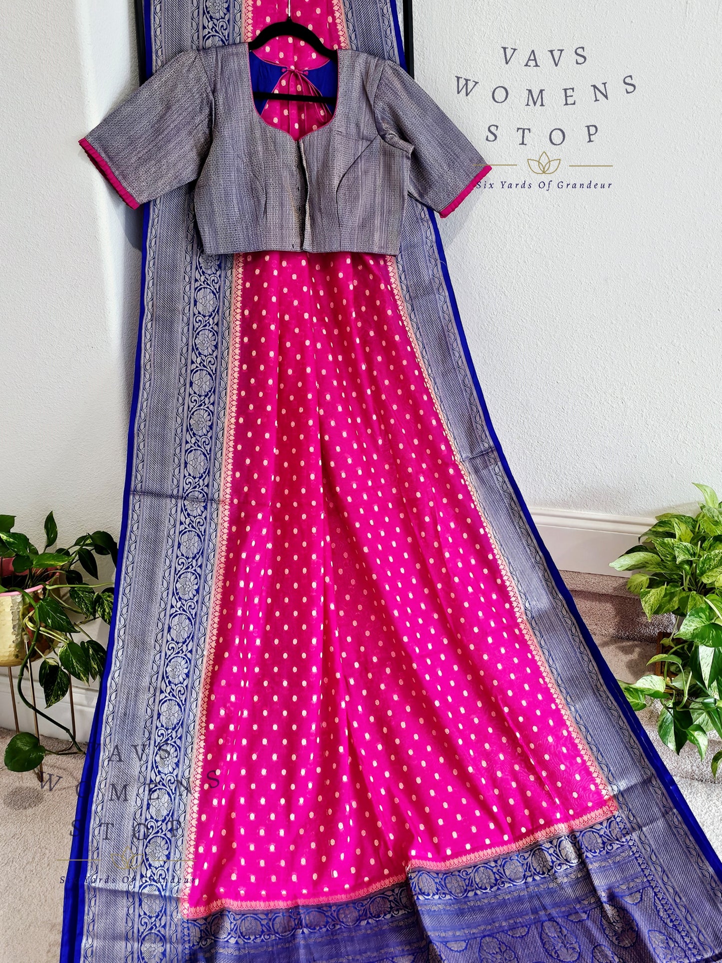 Semi Georgette Silk Cotton Saree - Blouse
