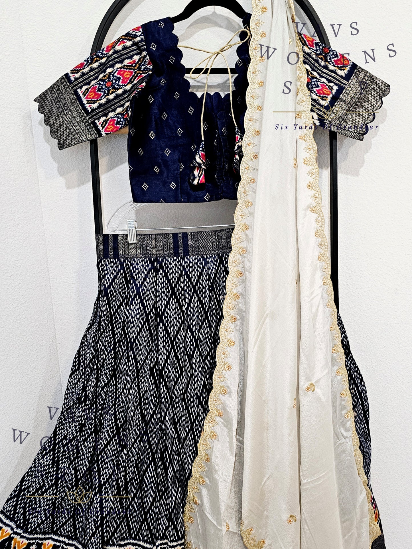 Munga Benarasi Soft Silk Patola Half Saree/ Lehenga Set