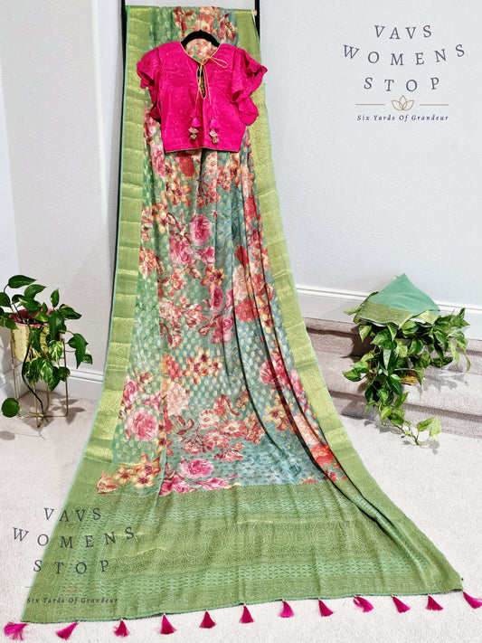 Georgette Chiffon Saree - Blouse