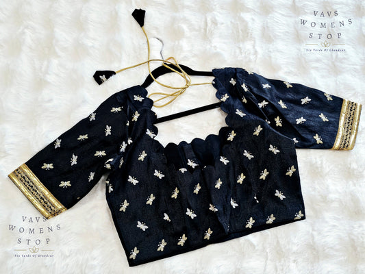 Black Rawsilk Blouse