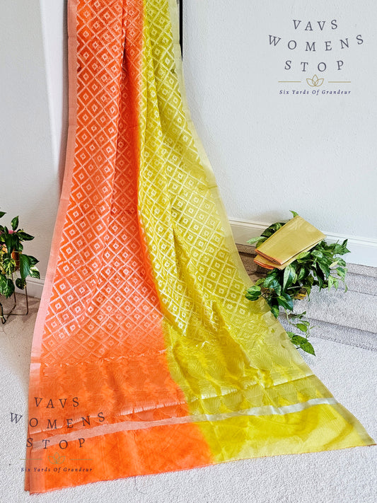 Semi Organza Dual Shade Saree