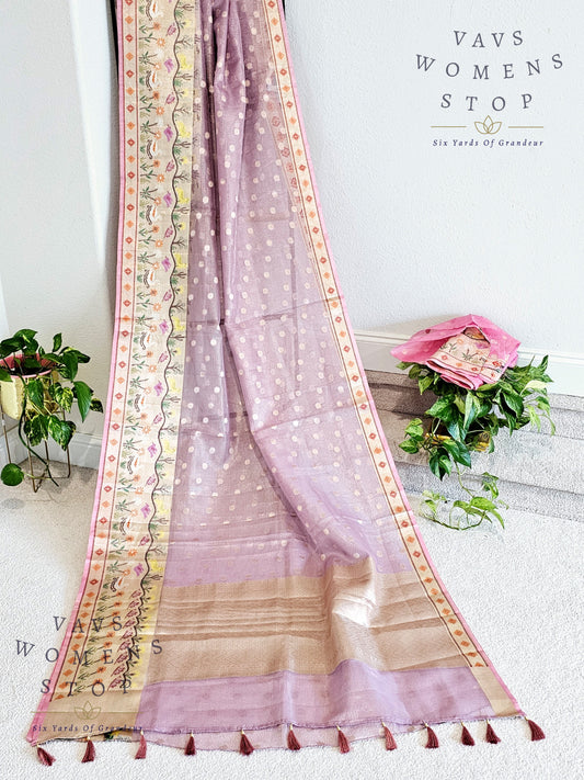 Kota Silk Paithani Border Tissue Saree