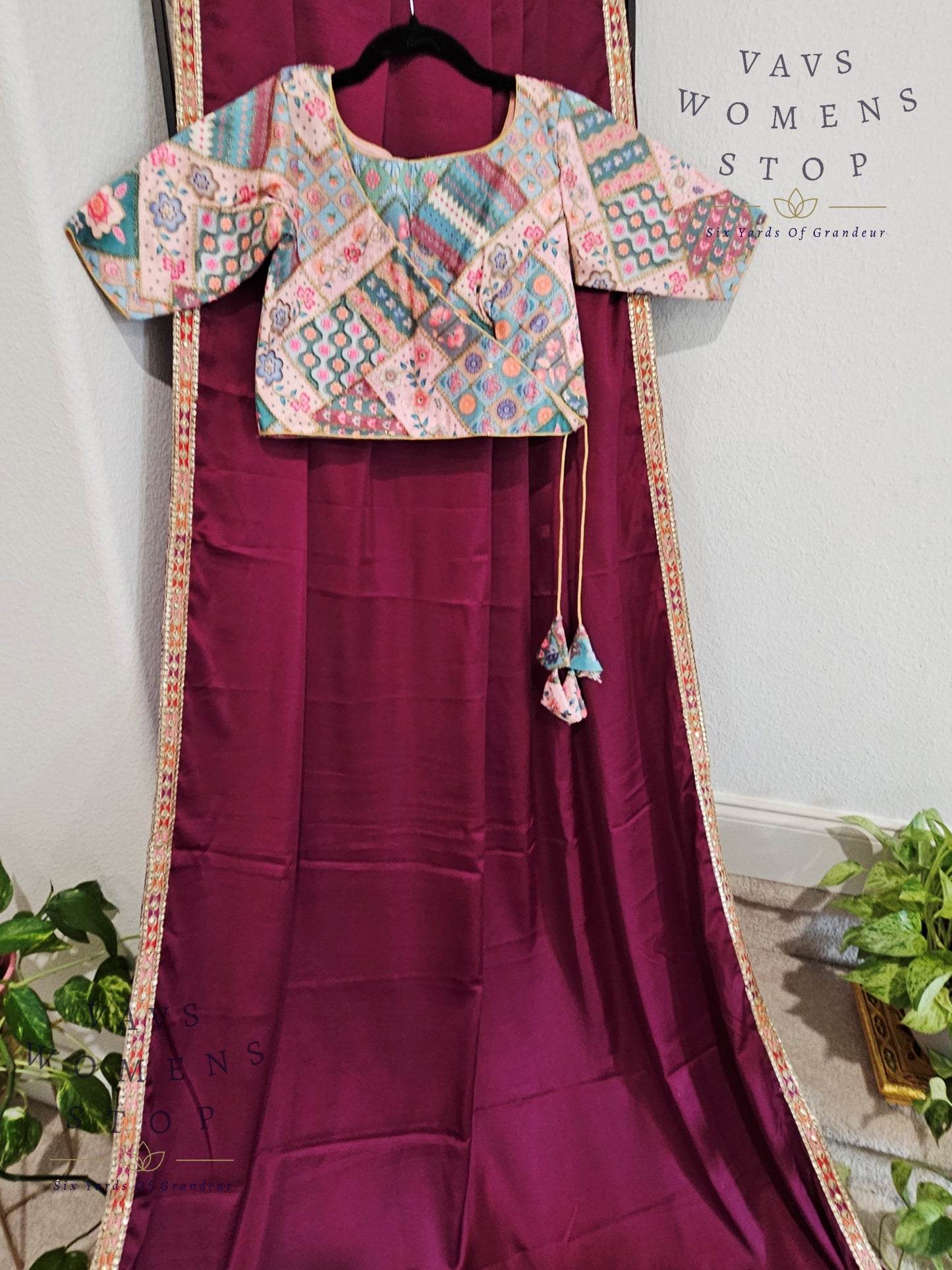 Plain Viscose Modal Silk Saree Paired - Pure Tussar Rawsilk Embroidery Blouse