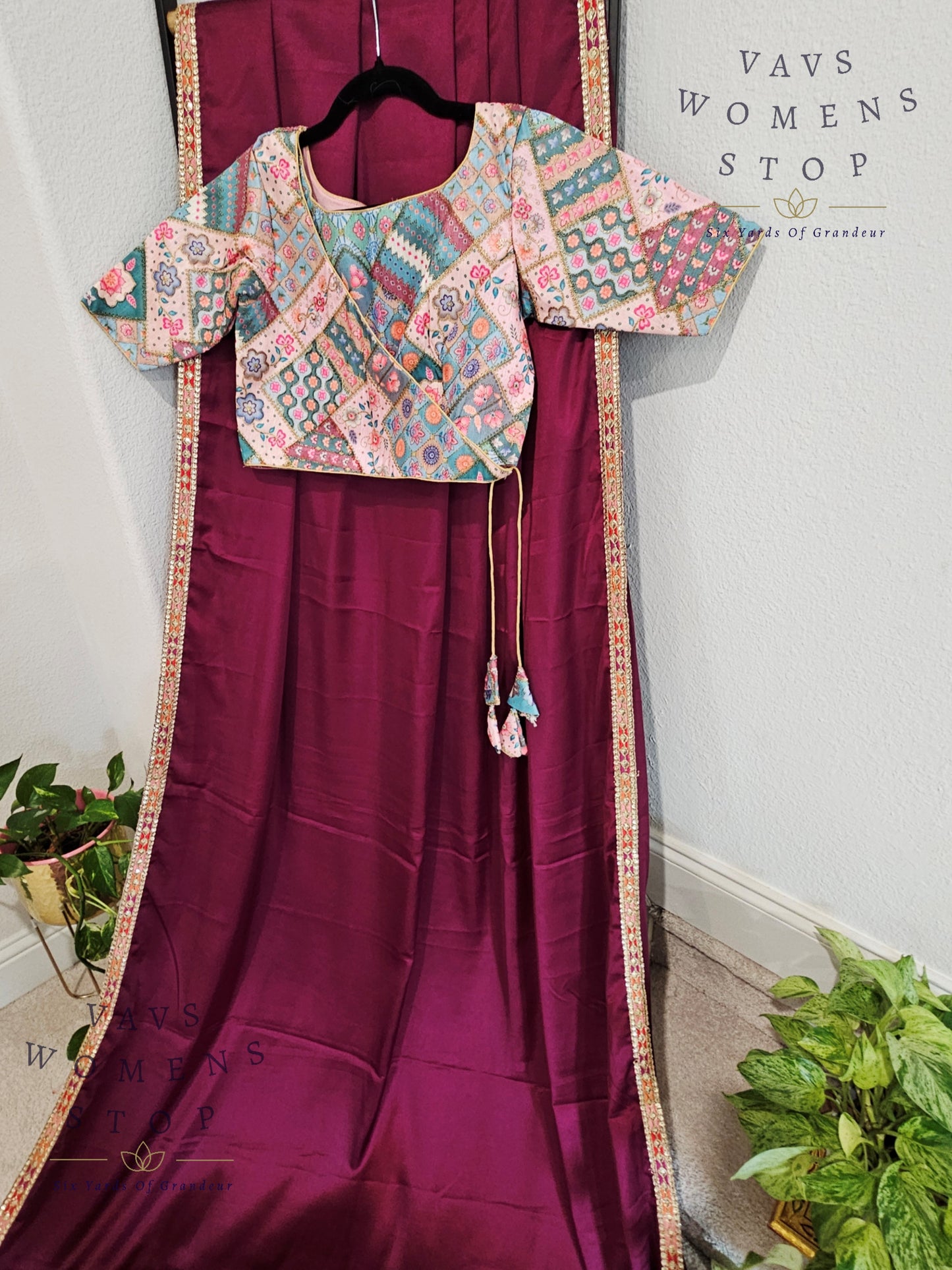 Plain Viscose Modal Silk Saree Paired - Pure Tussar Rawsilk Embroidery Blouse