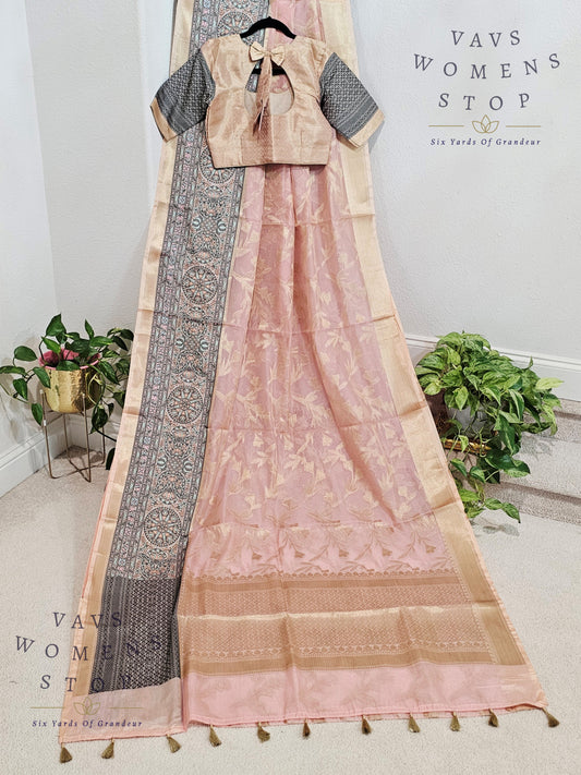 Semi Warm Organza Saree - Blouse
