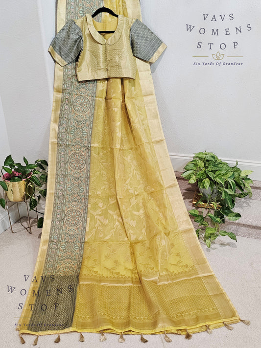 Semi Warm Organza Saree - Blouse