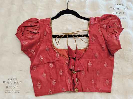 Organza Puff Sleeves Blouse