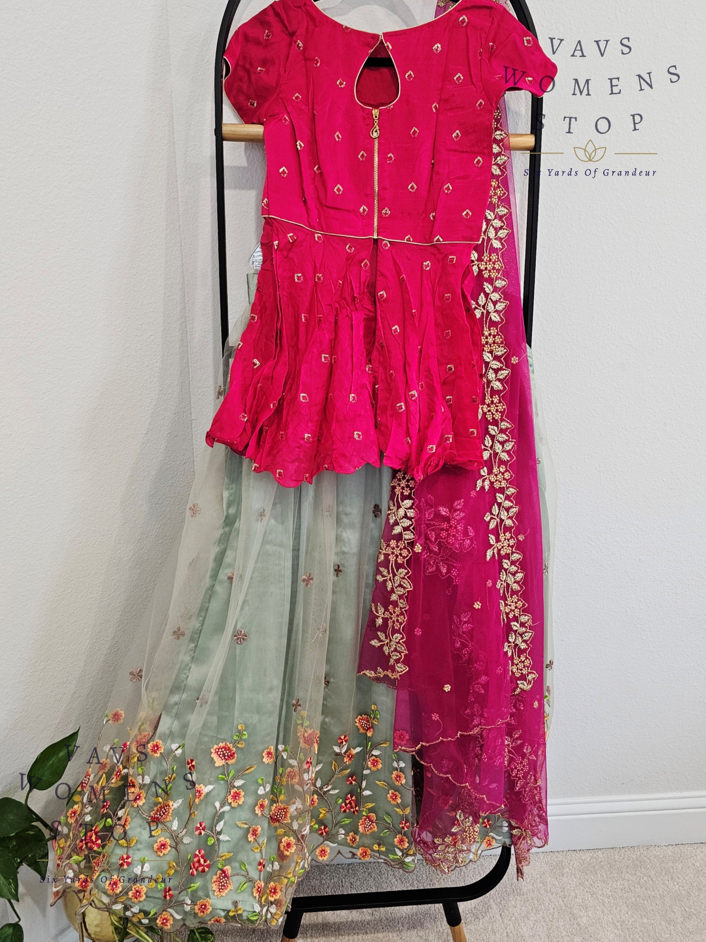 Designer Party Wear Net Lehenga - Crop Top