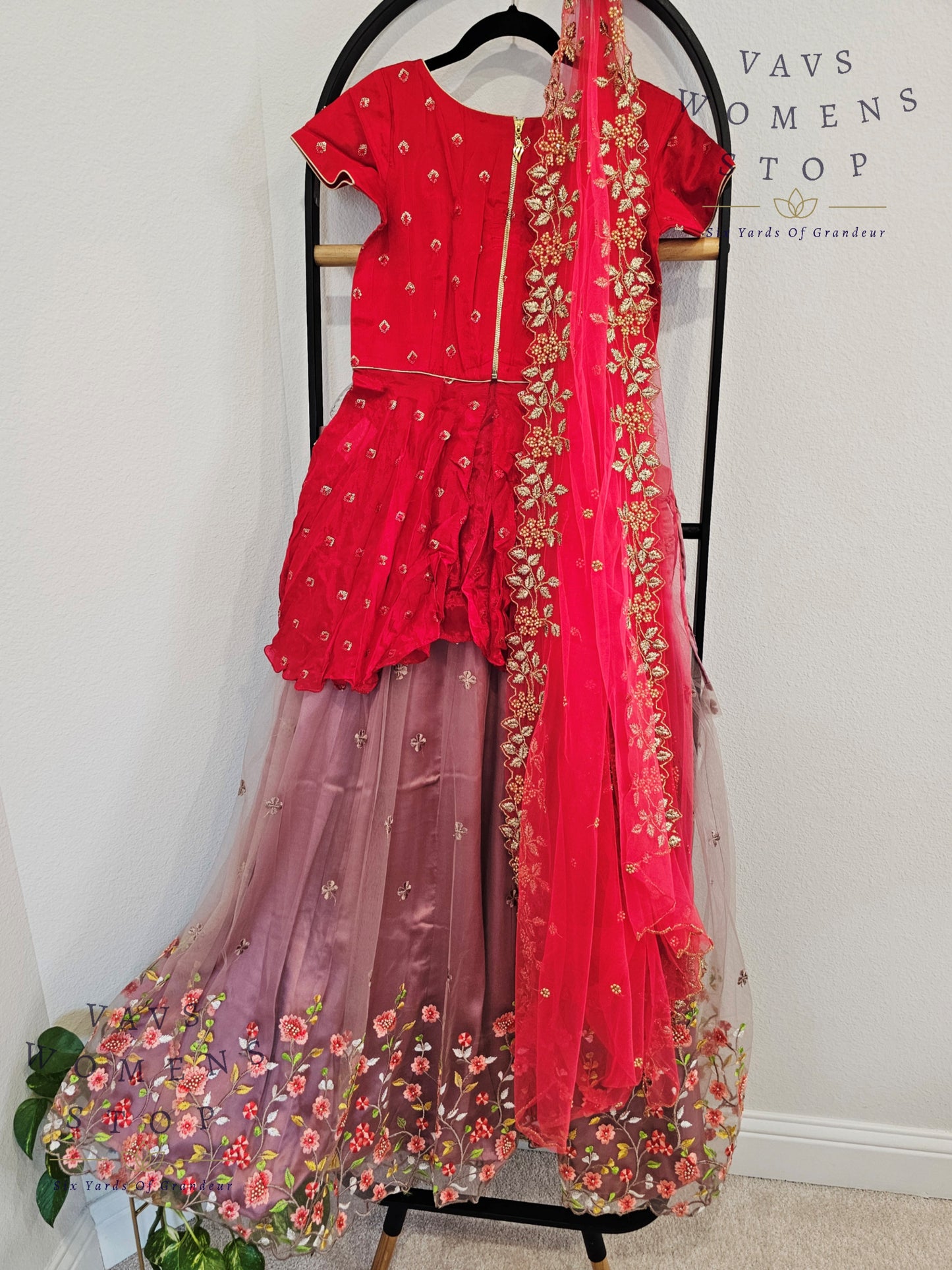 Designer Party Wear Net Lehenga - Crop Top