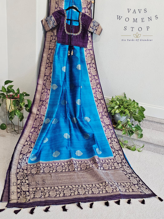 Pure Benarasi Tussar Rawsilk Saree - Blouse