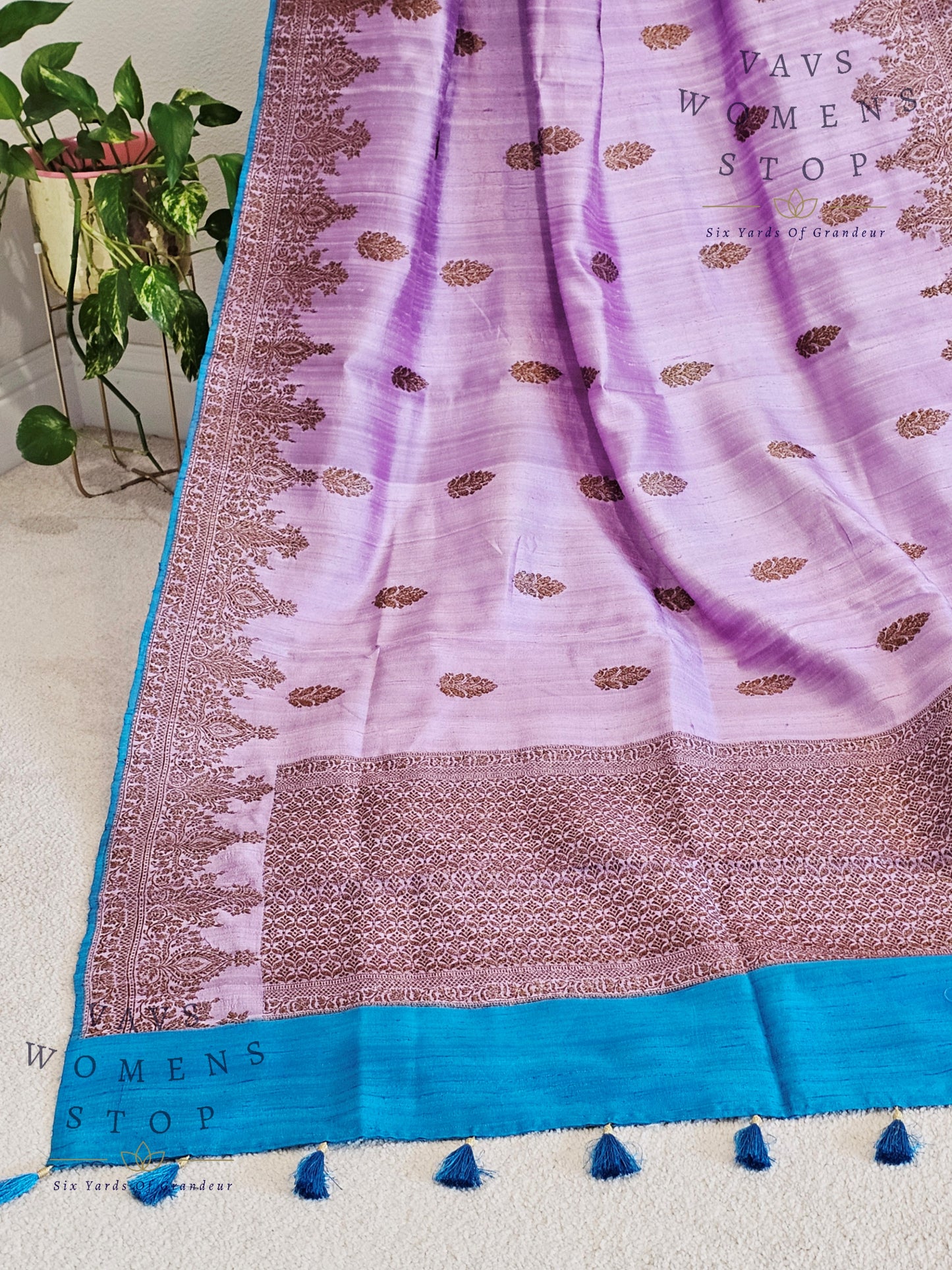 Pure Benarasi Tussar Rawsilk Saree