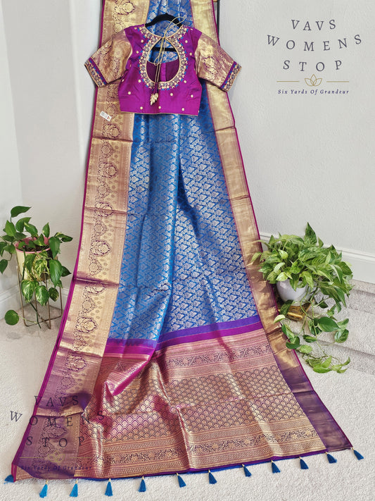 Pure Kanchi Pattu Soft Silk Saree _ Blouse
