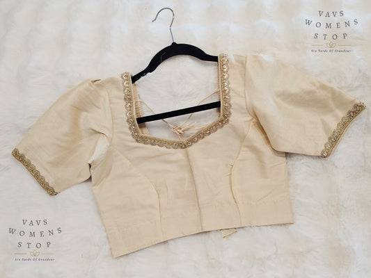 Plain Beige Shade Rawsilk Blouse
