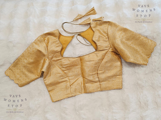 Peach Shade Brocade Benarasi Silk Blouse