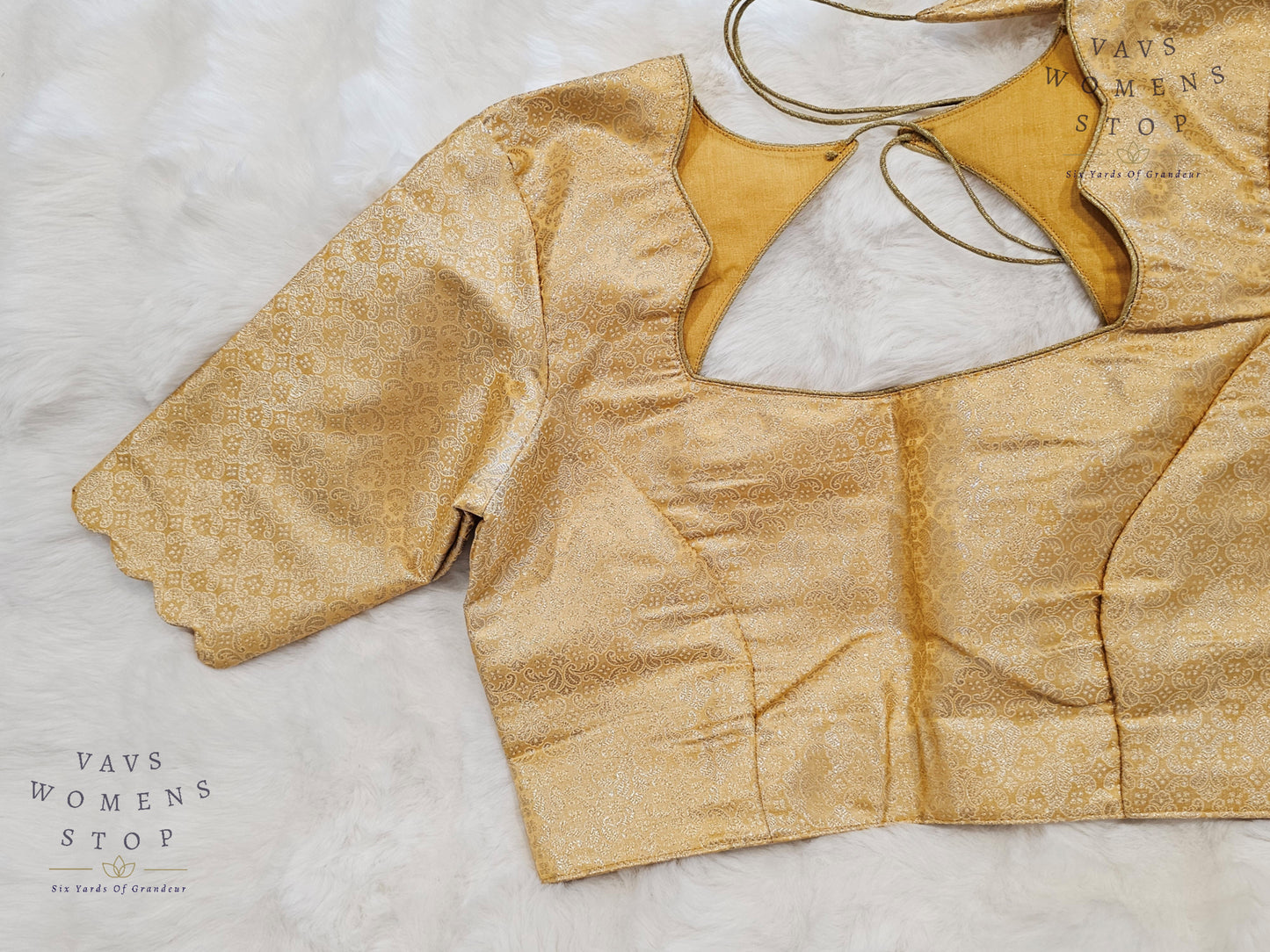 Peach Shade Brocade Benarasi Silk Blouse