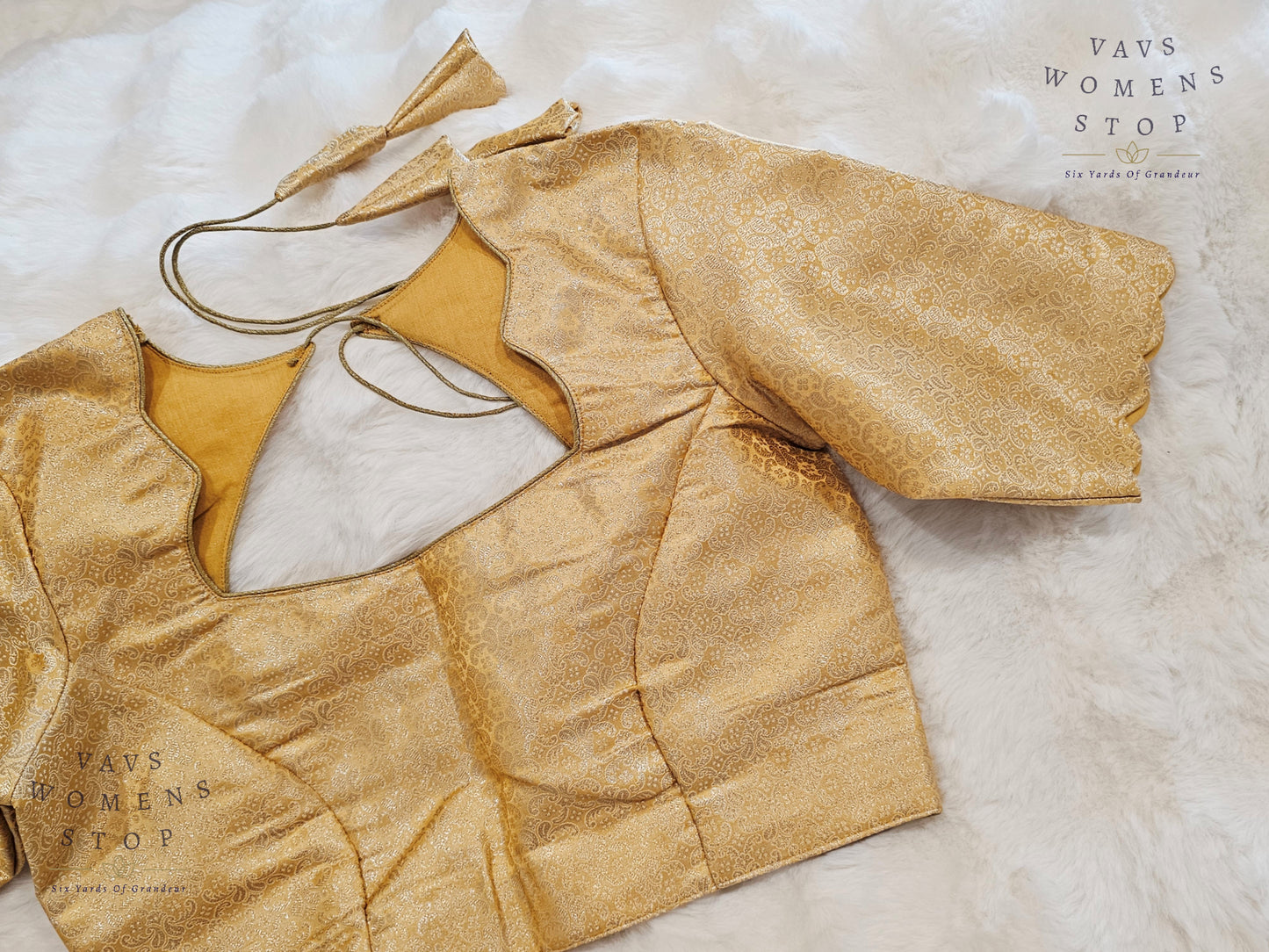 Peach Shade Brocade Benarasi Silk Blouse