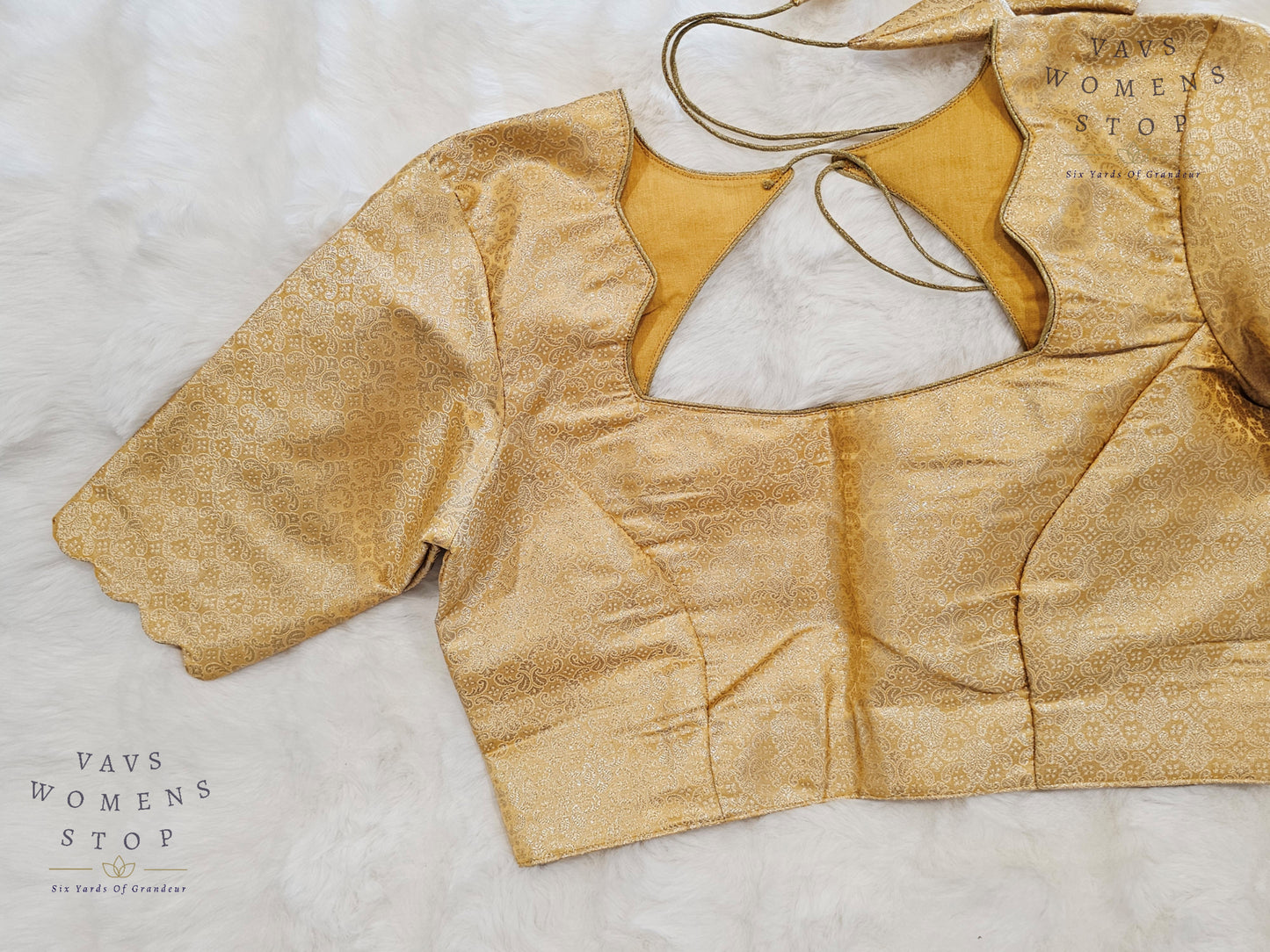Peach Shade Brocade Benarasi Silk Blouse