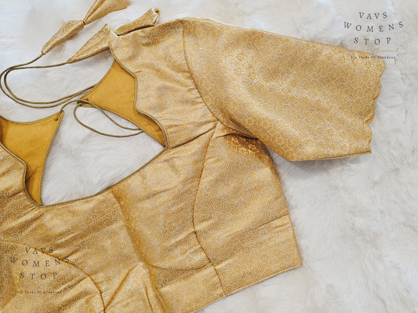 Peach Shade Brocade Benarasi Silk Blouse